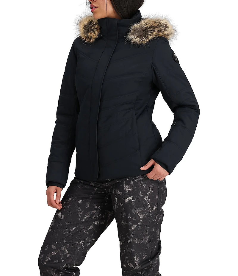 Obermeyer Tuscany II Insulated Long Sleeve Faux Fur Trim Hooded Puffer Ski Jacket