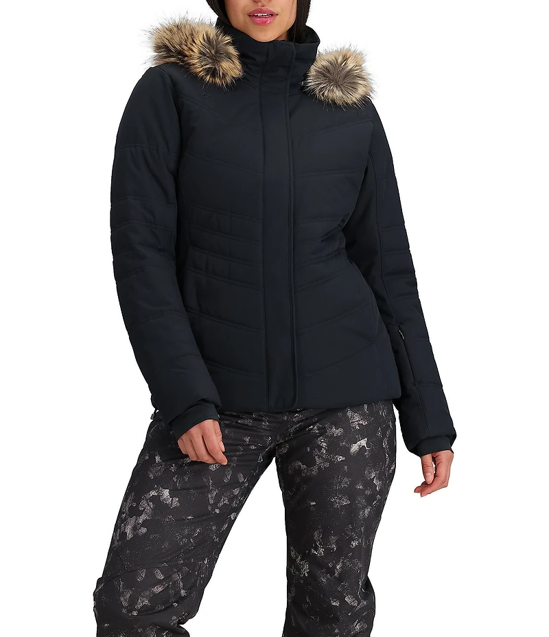 Obermeyer Tuscany II Insulated Long Sleeve Faux Fur Trim Hooded Puffer Ski Jacket