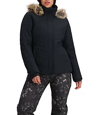 Obermeyer Tuscany II Insulated Long Sleeve Faux Fur Trim Hooded Puffer Ski Jacket