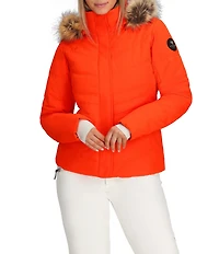 Obermeyer Tuscany II Insulated Long Sleeve Faux Fur Trim Hooded Puffer Ski Jacket