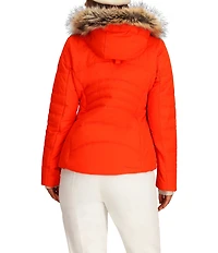 Obermeyer Tuscany II Insulated Long Sleeve Faux Fur Trim Hooded Puffer Ski Jacket