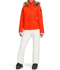 Obermeyer Tuscany II Insulated Long Sleeve Faux Fur Trim Hooded Puffer Ski Jacket
