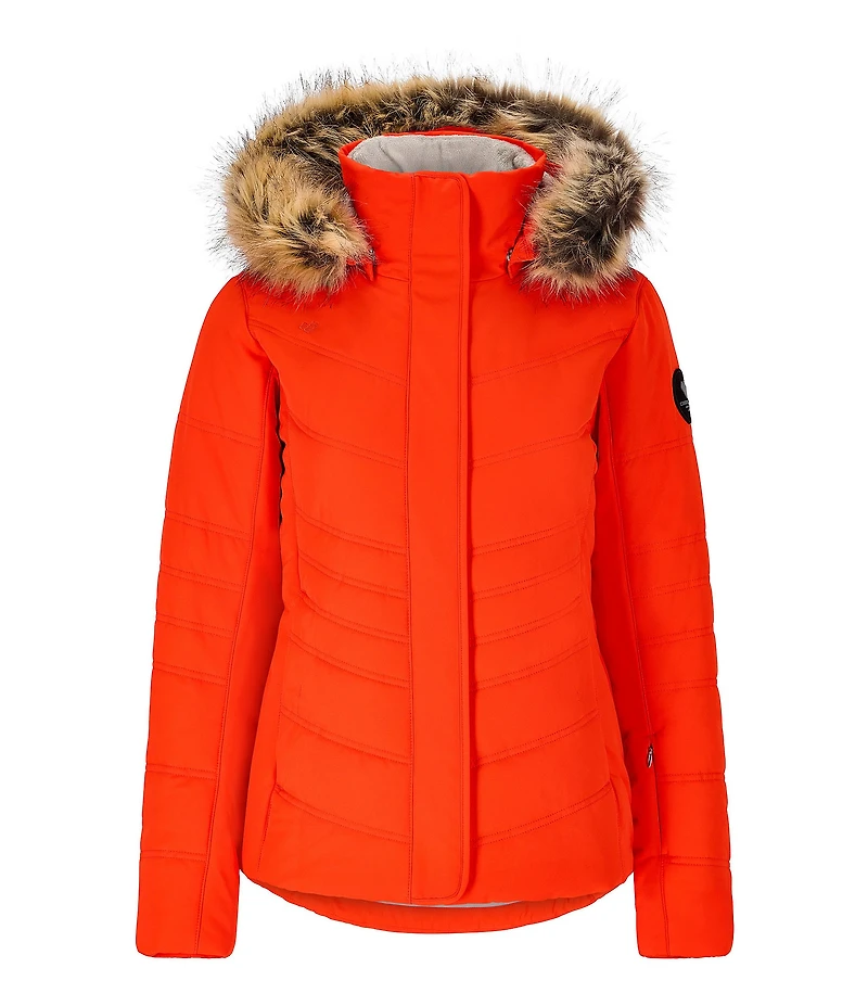 Obermeyer Tuscany II Insulated Long Sleeve Faux Fur Trim Hooded Puffer Ski Jacket