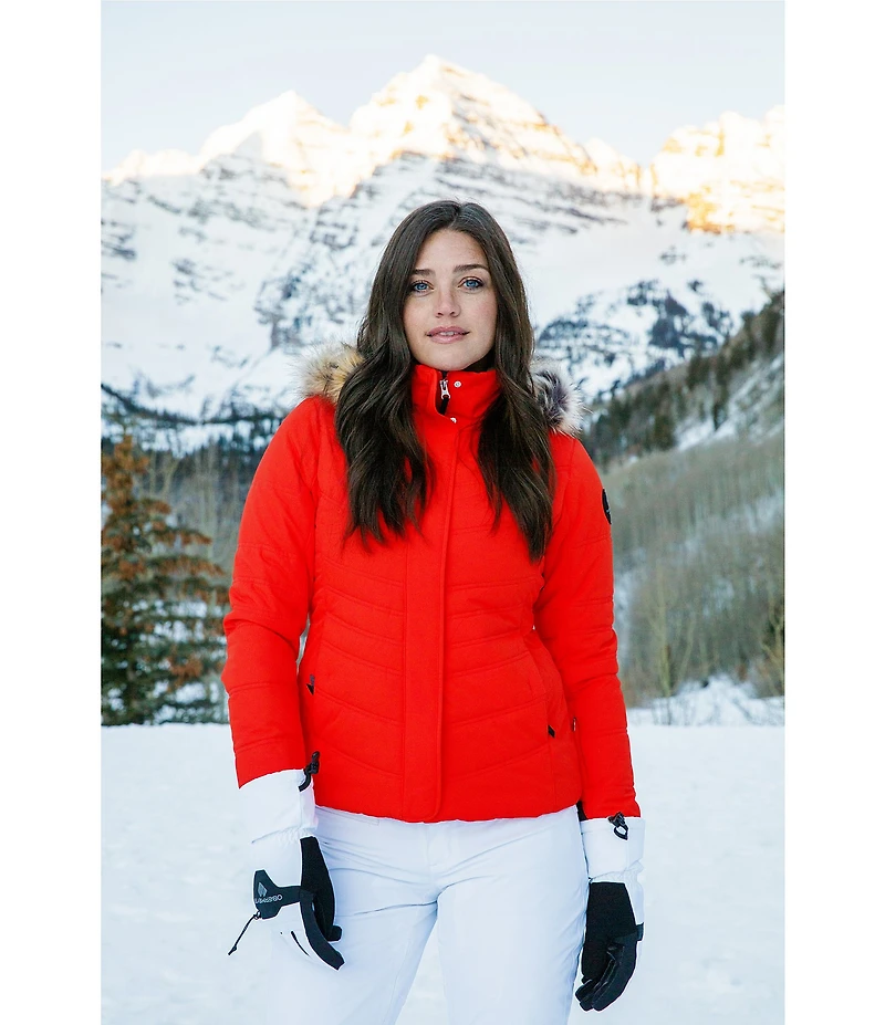 Obermeyer Tuscany II Insulated Long Sleeve Faux Fur Trim Hooded Puffer Ski Jacket