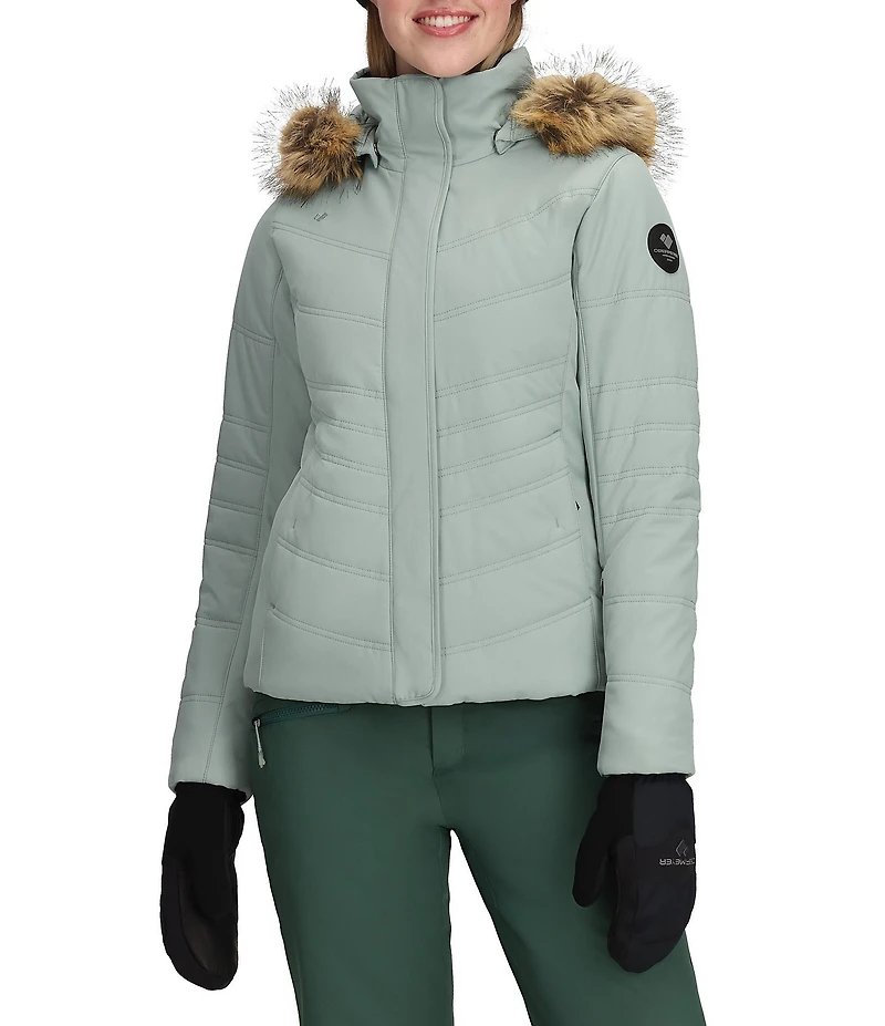 Obermeyer Tuscany II Insulated Long Sleeve Faux Fur Trim Hooded Puffer Ski Jacket