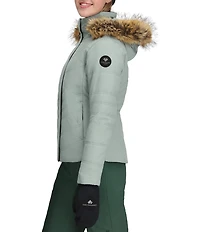 Obermeyer Tuscany II Insulated Long Sleeve Faux Fur Trim Hooded Puffer Ski Jacket