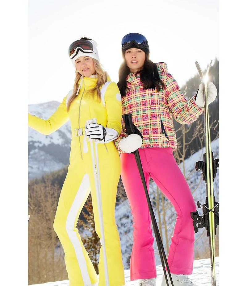 Obermeyer Water Repellent Solid Stand Collar Belted Hooded Vesper Ski Suit
