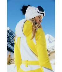 Obermeyer Water Repellent Solid Stand Collar Belted Hooded Vesper Ski Suit