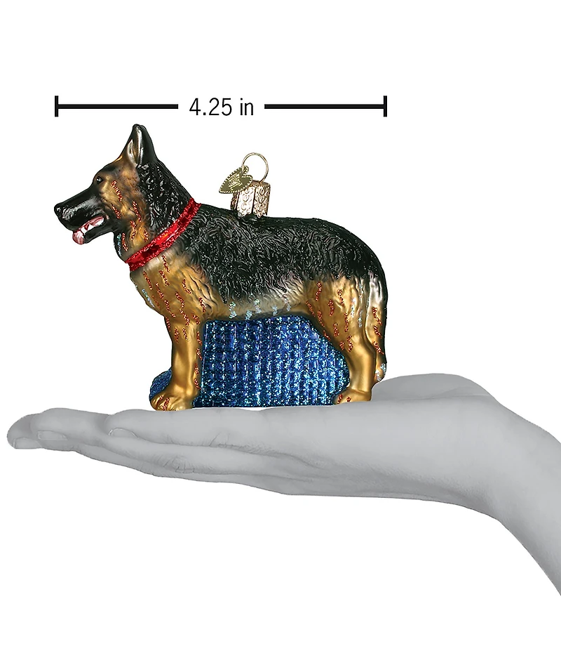 Old World Christmas German Shepherd Glass Ornament