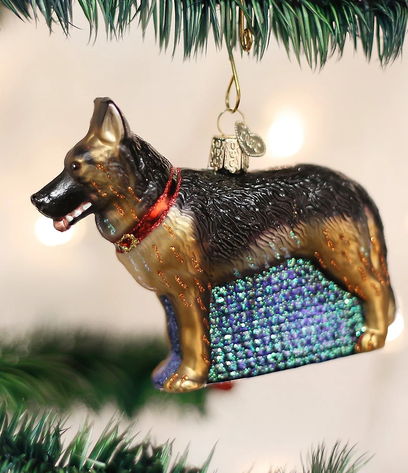 Old World Christmas German Shepherd Glass Ornament