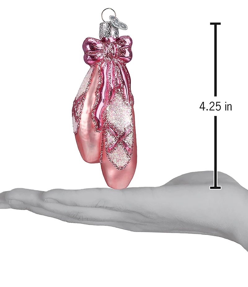 Old World Christmas Ballet Toe Shoes Glass Ornament