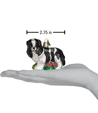 Old World Christmas Black/White King Charles Spaniel Ornament