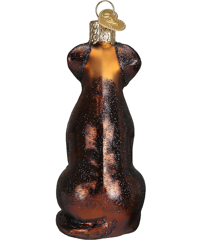 Old World Christmas Chocolate Labrador Glass Ornament