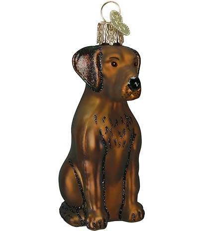 Old World Christmas Chocolate Labrador Glass Ornament