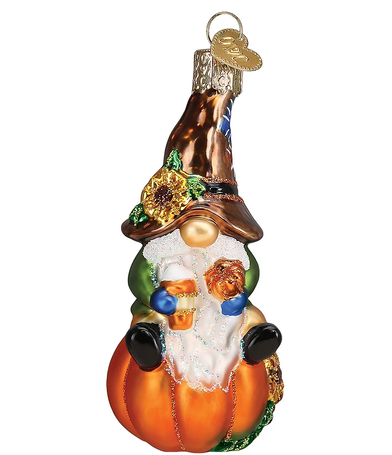 Old World Christmas Fall Harvest Gnome Glass Ornament