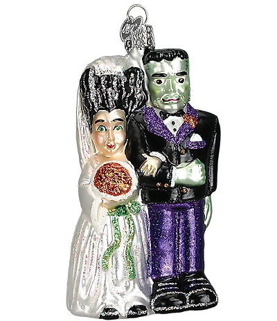 Old World Christmas Frankenstein & Bride Ornament