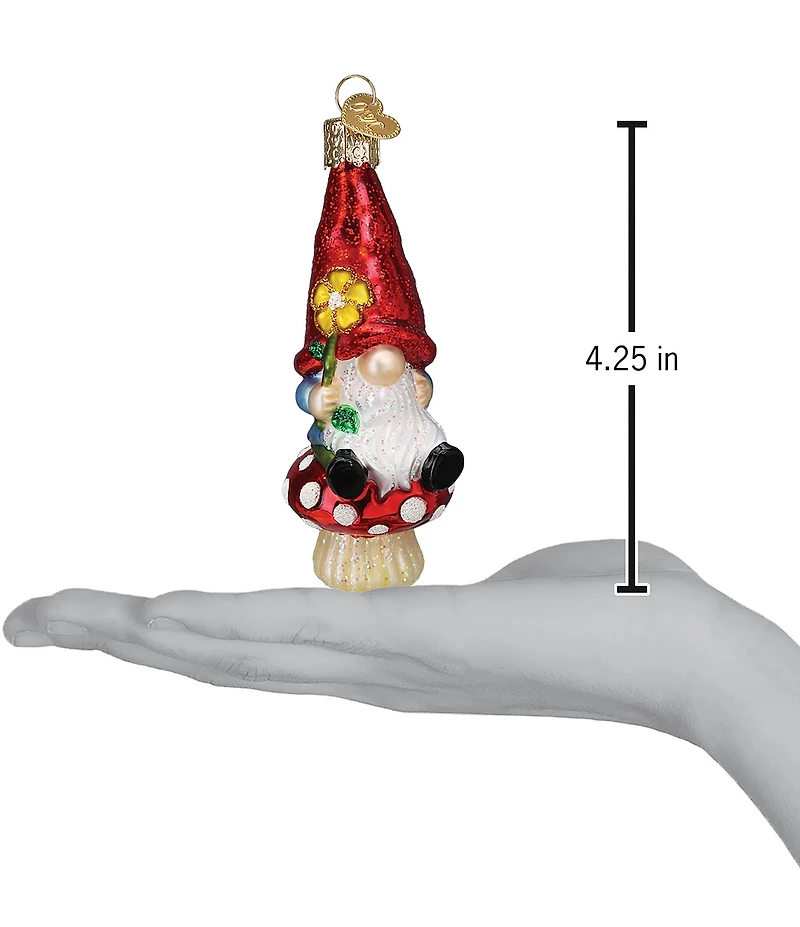 Old World Christmas Garden Gnome Glass Ornament