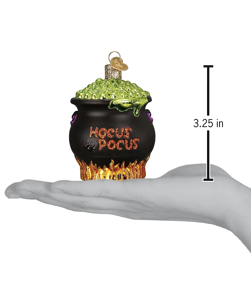 Old World Christmas Halloween Cauldron Glass Ornament