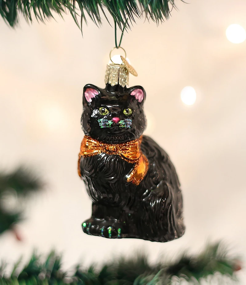Old World Christmas Halloween Kitty Glass Ornament