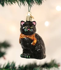 Old World Christmas Halloween Kitty Glass Ornament