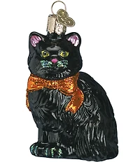 Old World Christmas Halloween Kitty Glass Ornament