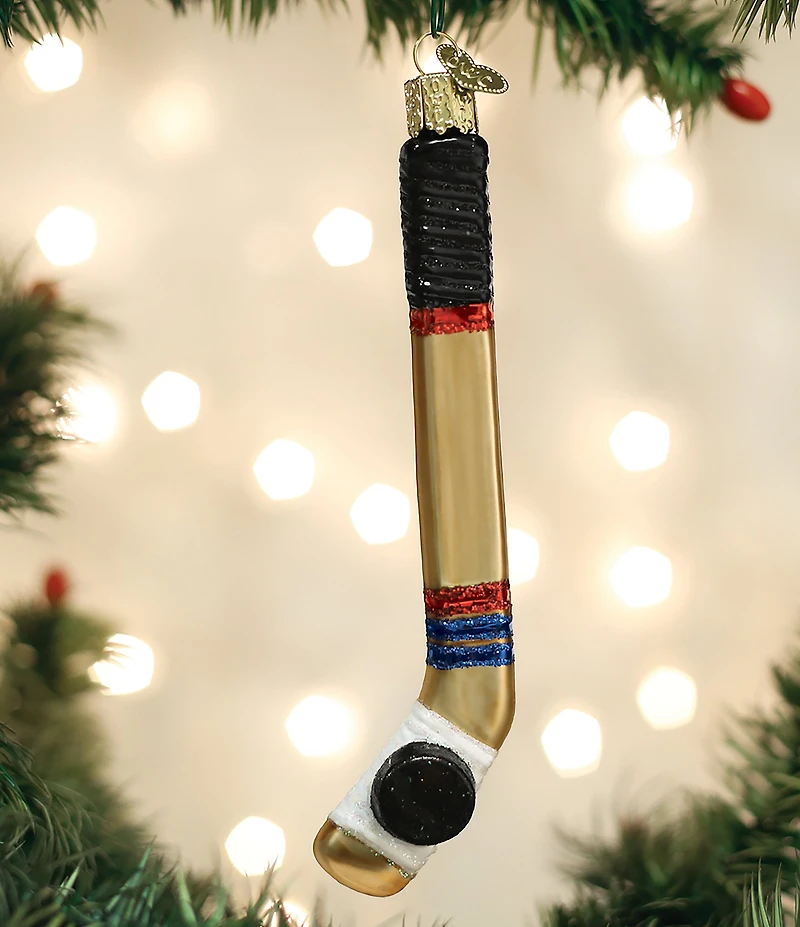 Old World Christmas Hockey Stick Ornament