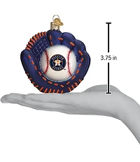 Old World Christmas Houston Astros Baseball Mitt Glass Ornament
