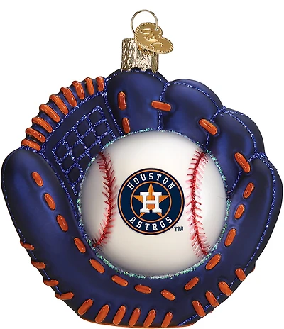 Old World Christmas Houston Astros Baseball Mitt Glass Ornament