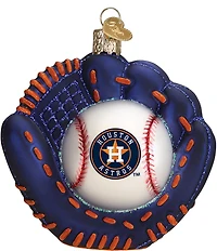 Old World Christmas Houston Astros Baseball Mitt Glass Ornament