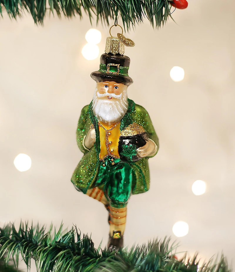 Old World Christmas Irish Santa Glass Ornament