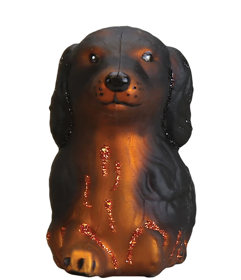 Old World Christmas Long-Haired Dachshund Glass Ornament