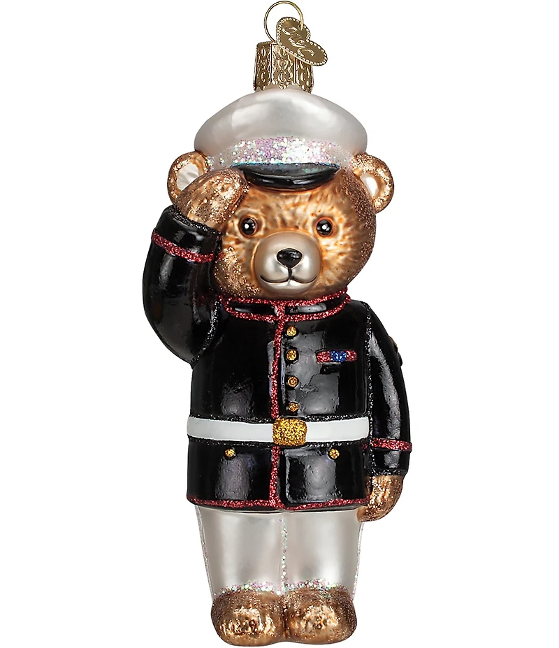 Old World Christmas Marine Bear Glass Ornament