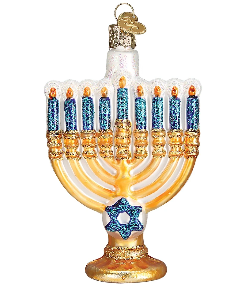 Old World Christmas Menorah Glass Ornament