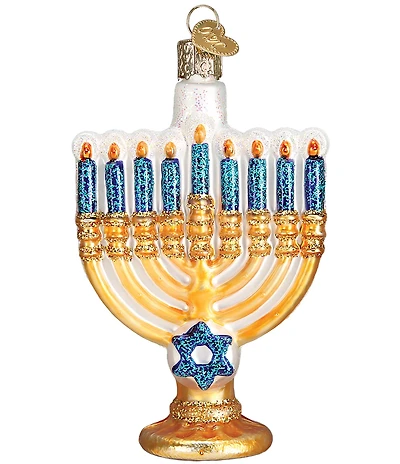 Old World Christmas Menorah Glass Ornament