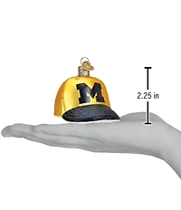 Old World Christmas Michigan Wolverines Baseball Cap Ornament