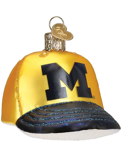 Old World Christmas Michigan Wolverines Baseball Cap Ornament