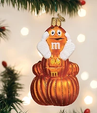 Old World Christmas M&M's Orange Autumn Glass Ornament
