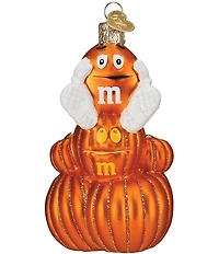 Old World Christmas M&M's Orange Autumn Glass Ornament