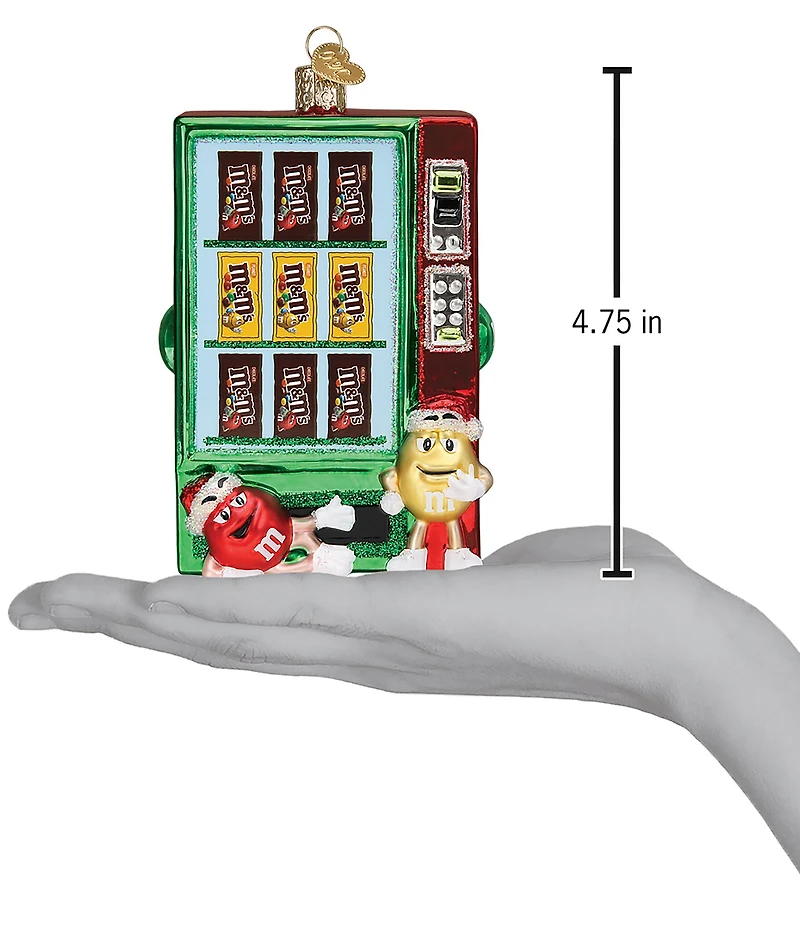 Old World Christmas M&M's Vending Machine Glass Ornament
