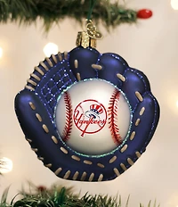 Old World Christmas New York Yankees Baseball Mitt Glass Ornament