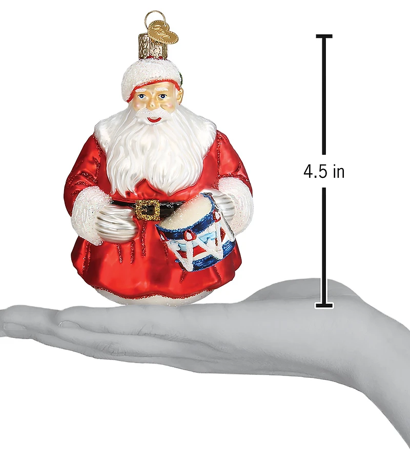 Old World Christmas Norman Rockwell Iconic Santa Glass Ornament