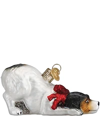 Old World Christmas Norman Rockwell Signature Dog Glass Ornament