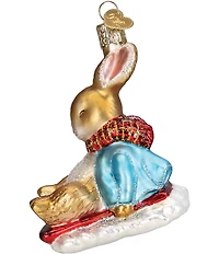 Old World Christmas Peter Rabbit On Sled Glass Ornament