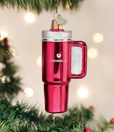 Old World Christmas Pink Kringle Cup Ornament