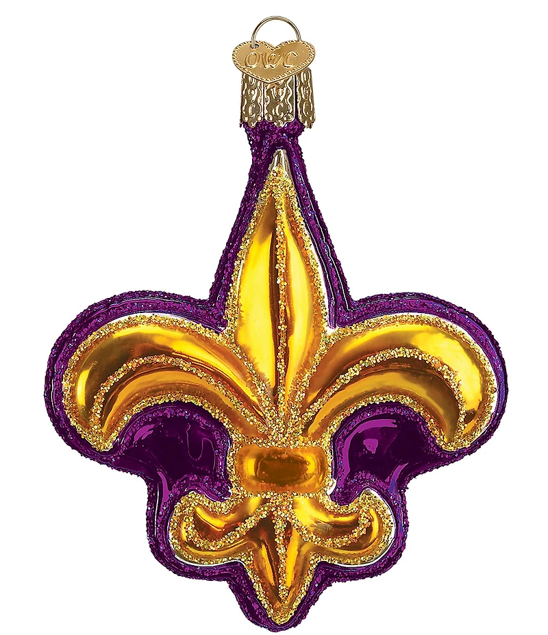 Old World Christmas Purple Fleur-De-Lis Ornament