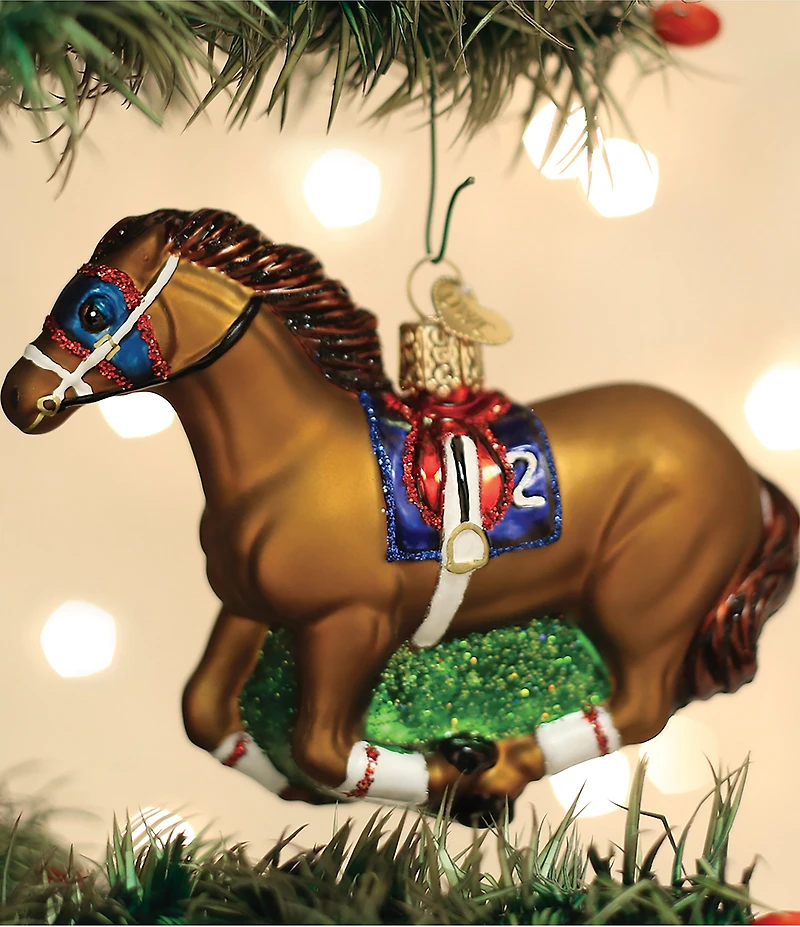 Old World Christmas Racehorse Glass Ornament