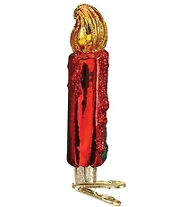 Old World Christmas Red Clip-on Candle Glass Ornament