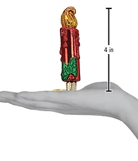 Old World Christmas Red Clip-on Candle Glass Ornament