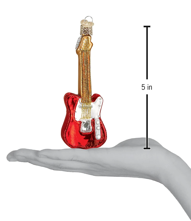 Old World Christmas Red Electric Guitar Ornament