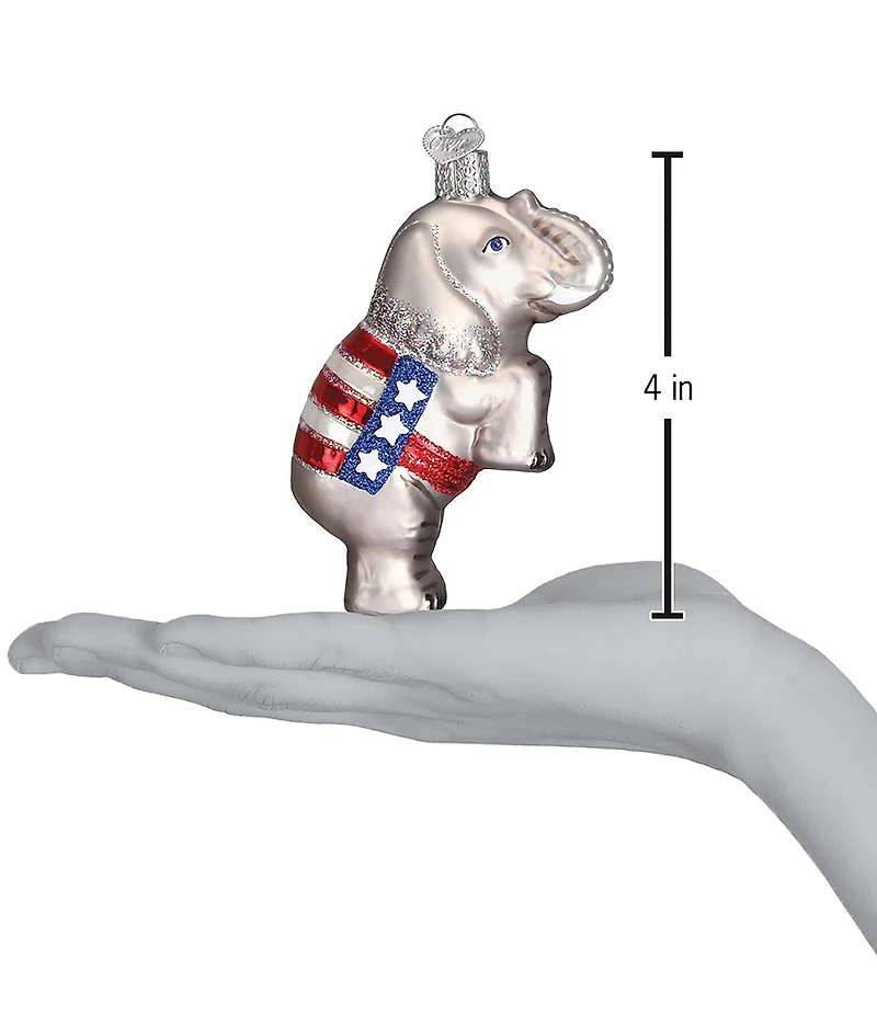Old World Christmas Republican Elephant Glass Ornament